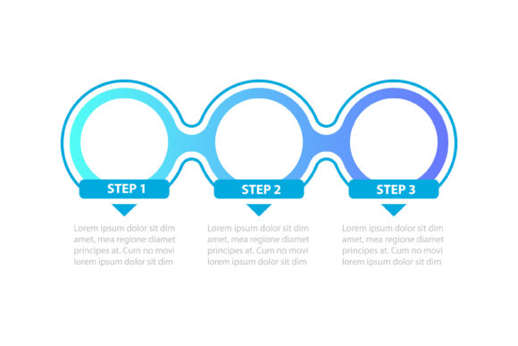 Blue Gradient Circles Steps for Handmade Projects