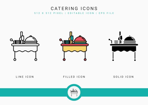 Catering Icons Set for Crafting and Graphics