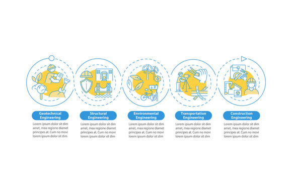 Civil Engineering Work Infographic Graphics