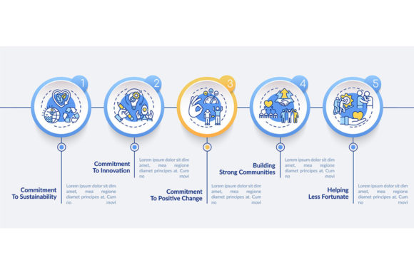 Company Main Values Vector Infographic for Graphic Templates