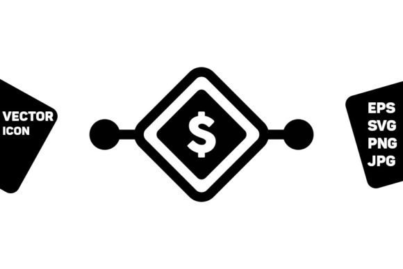 Digital Dollar Sign Icon Vector Currency for Small Business Branding