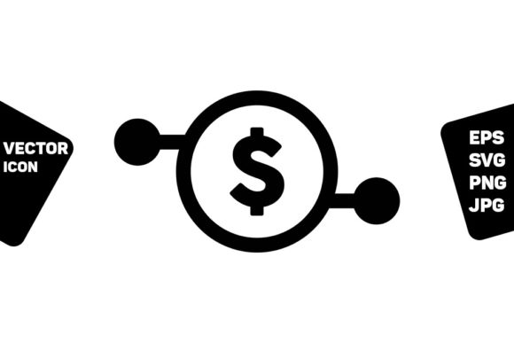 Digital Dollar Symbol Icon Graphics for Commercial Use