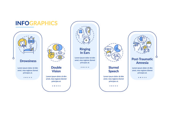 Head Trauma Vector Infographic Template for Graphic Templates