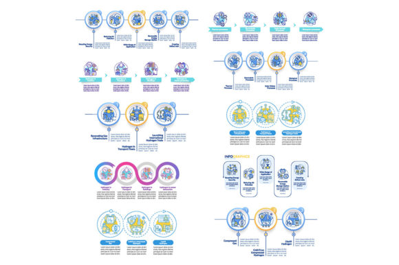 Hydrogen Production Vector Infographic - Graphic Templates for Digital Selling