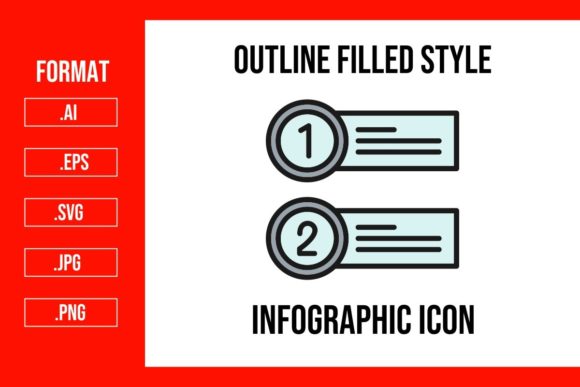 Infographic Outline Filled Icon for Branding and Marketing