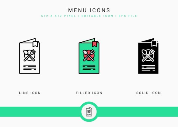 Menu Icons Set: A Modern Graphic Asset for Editorial and Web Design